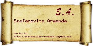 Stefanovits Armanda névjegykártya